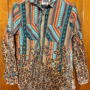 Aztec/chettah western style  Button-Up Shirt